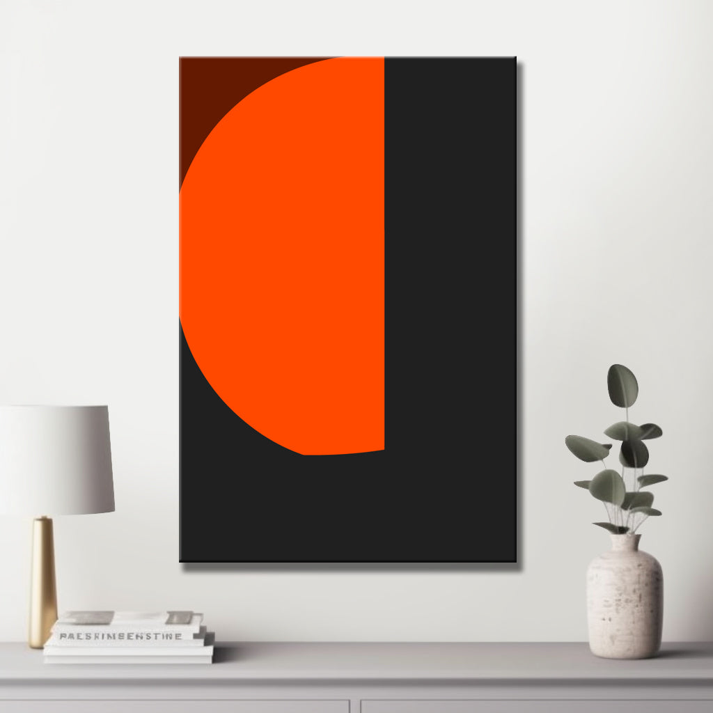 Malen nach Zahlen Kunst Minimalismus Schwarze Orange Formen III