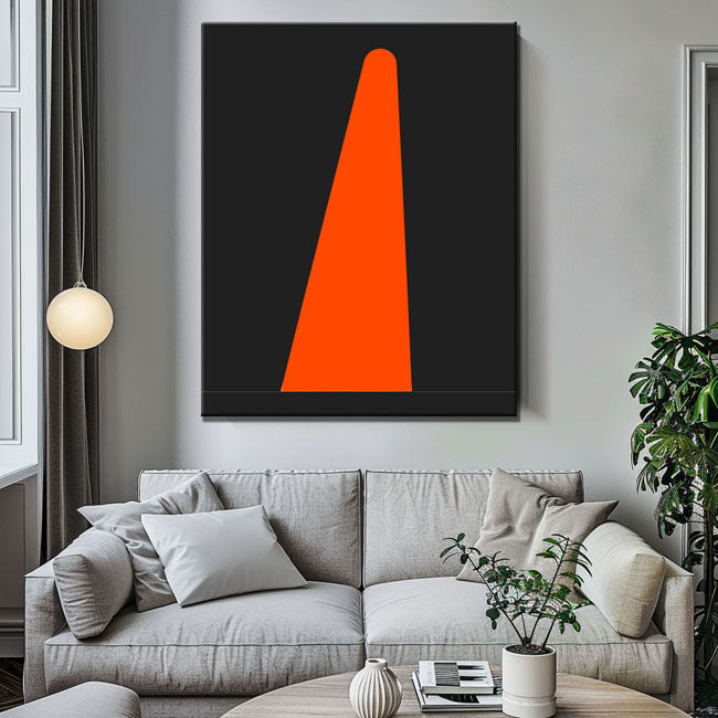 Malen nach Zahlen Kunst Minimalismus Schwarze Orange Formen II
