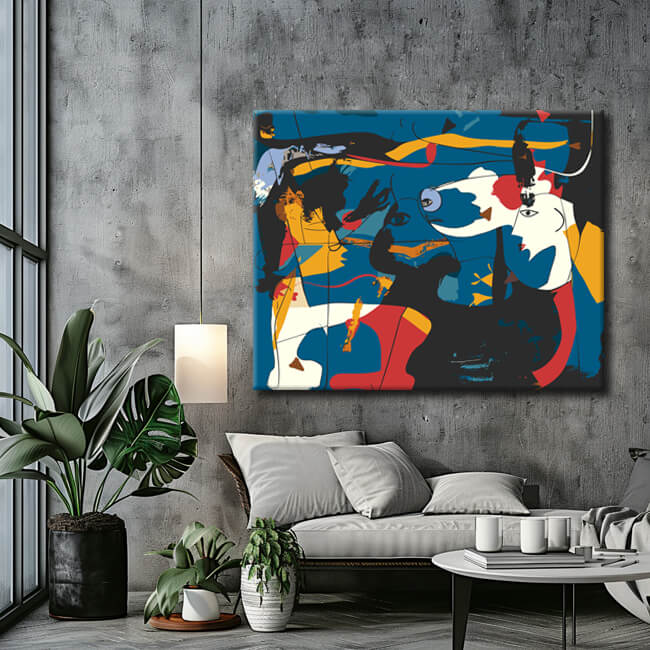 Malen nach Zahlen Kunst Surrealismus Miro Schwalbe Liebe