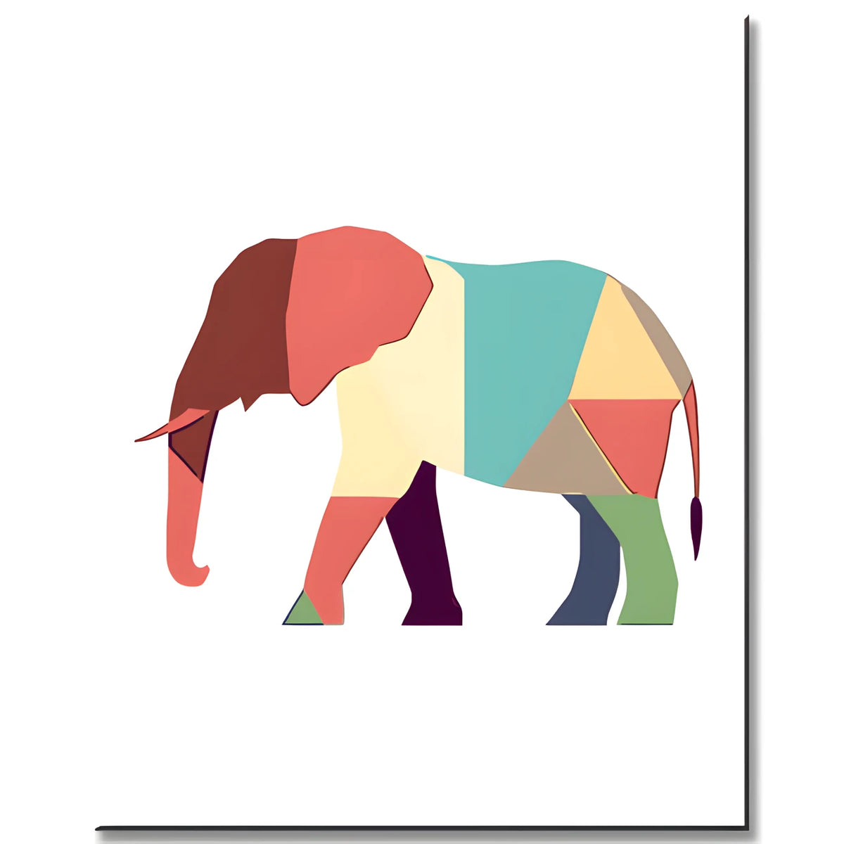 Malen nach Zahlen Kunst Polygon Stil Elefant