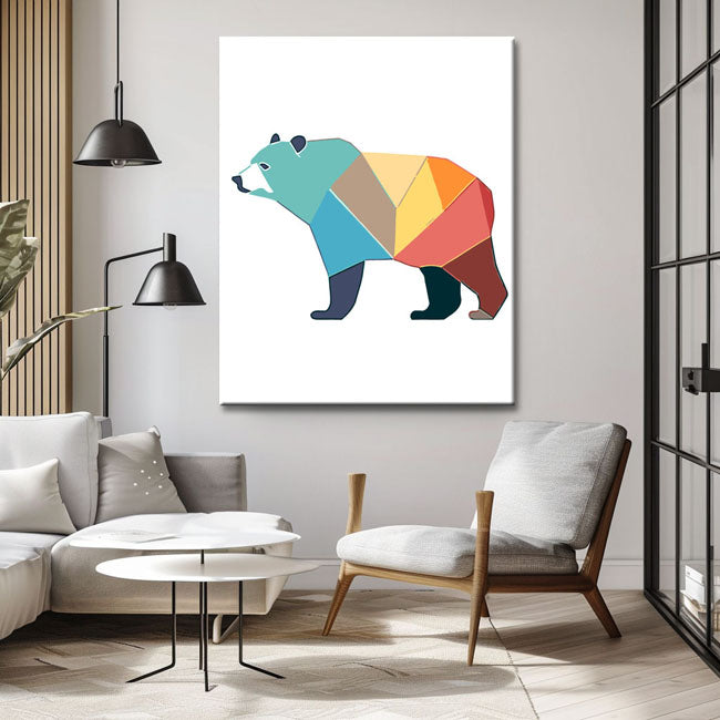 Malen nach Zahlen Kunst Polygon Stil Bär