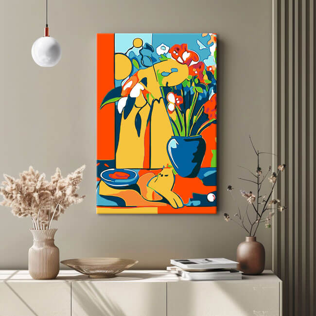 Malen nach Zahlen Kunst Blumengemälde in einer Vase