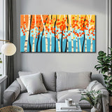 Malen nach Zahlen Kunst Abstrakte Malerei Bäume Blau Orange