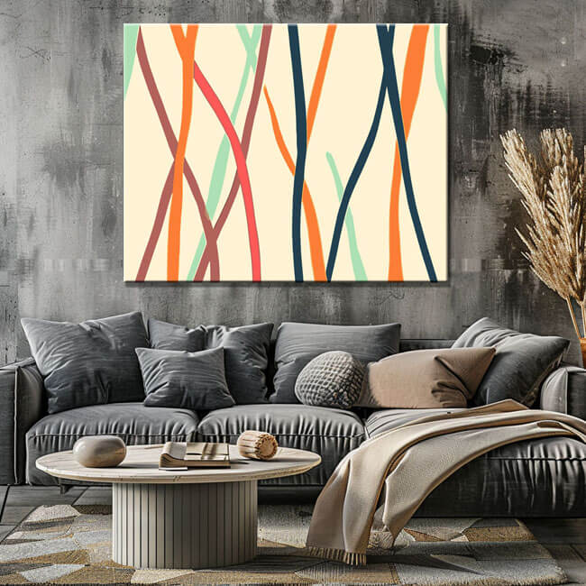 Malen nach Zahlen Kunst Abstrakte Malerei Geometrie Farbige Striche