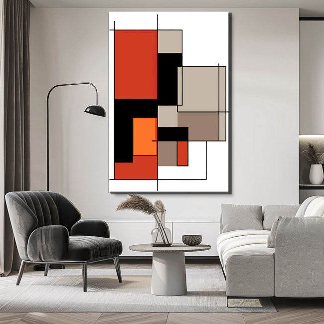 Malen nach Zahlen Kunst Abstrakte Malerei Geometrie Farbige Rechtecke III
