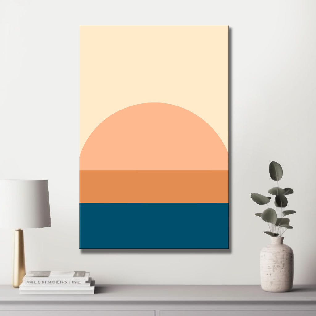 Malen nach Zahlen Kunst Minimalismus Sonnenuntergang Meer