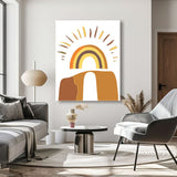 Malen nach Zahlen Kunst Minimalismus Sonnenschein mit Regenbogen