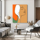 Malen nach Zahlen Kunst Minimalismus Silhouette halbes farbiges Gesicht einer Frau