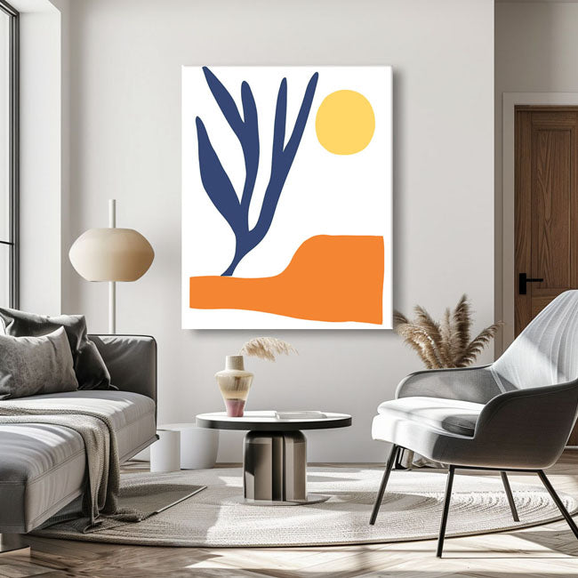 Malen nach Zahlen Kunst Minimalismus Pflanze in der Wüste