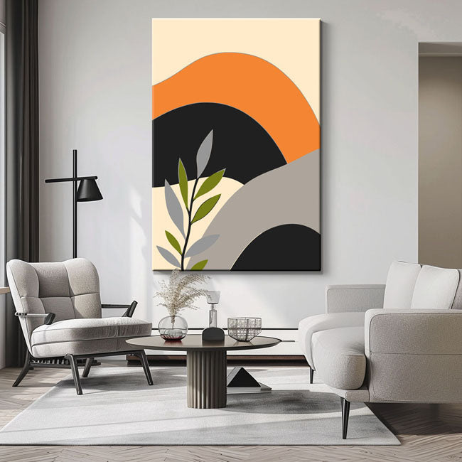 Malen nach Zahlen Kunst Minimalismus Pflanze in den Bergen