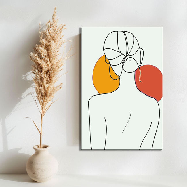 Malen nach Zahlen Kunst Minimalismus Strichzeichnung Frau Rücken