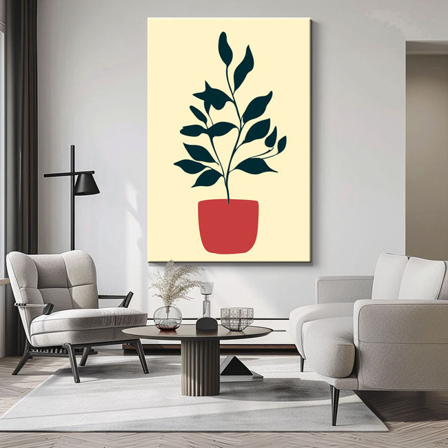 Malen nach Zahlen Kunst Minimalismus Pflanze im Topf