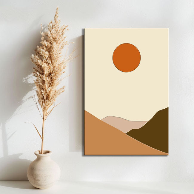 Malen nach Zahlen Kunst Minimalismus Sonne in der Wüste