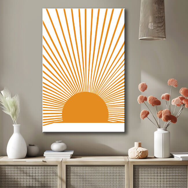 Malen nach Zahlen Kunst Minimalismus Sonnenstrahlen