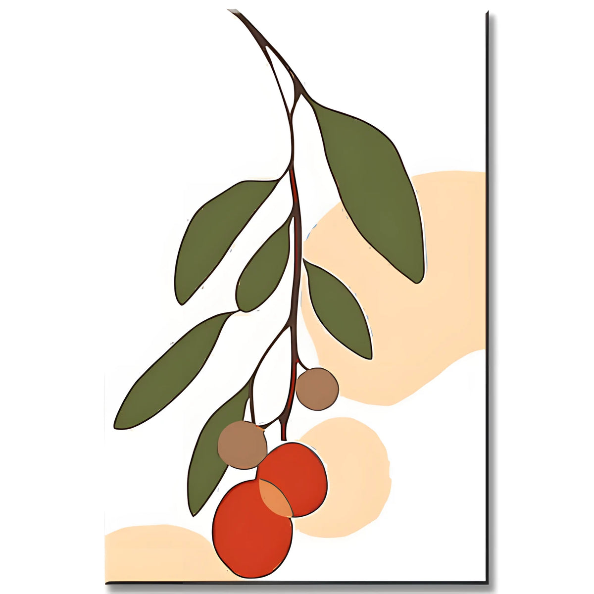 Malen nach Zahlen Kunst Minimalismus Pflanze mit Früchten