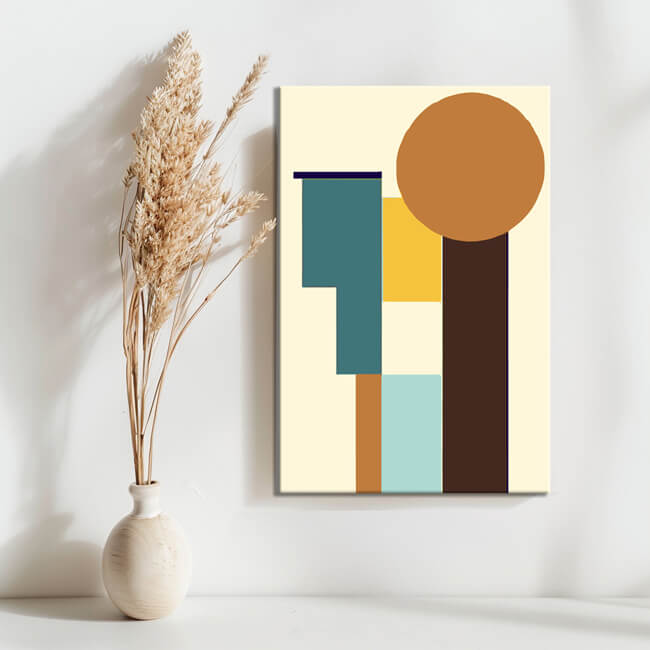Malen nach Zahlen Kunst Minimalismus bunte Formen