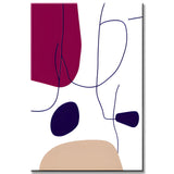 Malen nach Zahlen Kunst Minimalismus Strichzeichnung mit bunten Formen