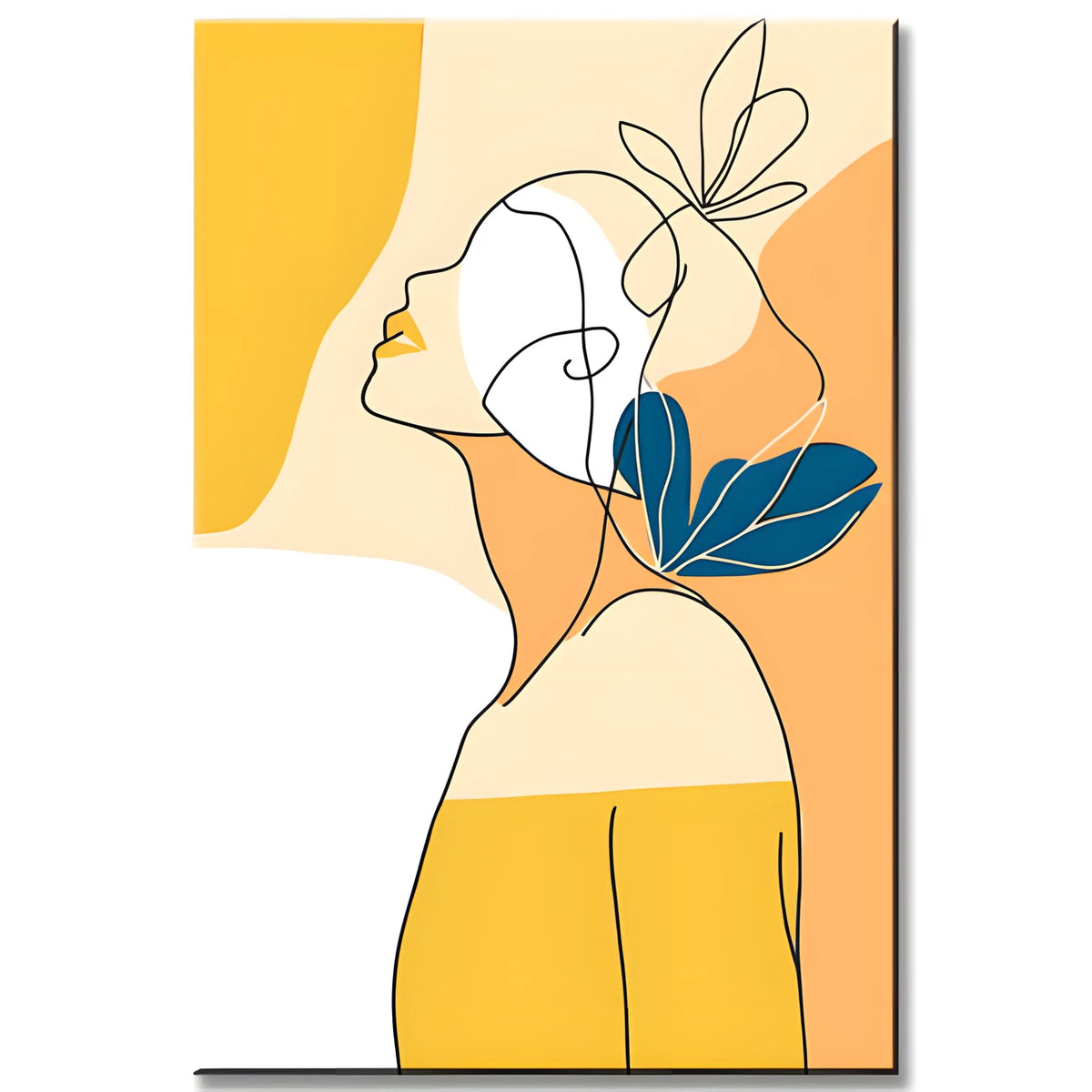 Malen nach Zahlen Minimalismus Strichzeichnung Frau Blume