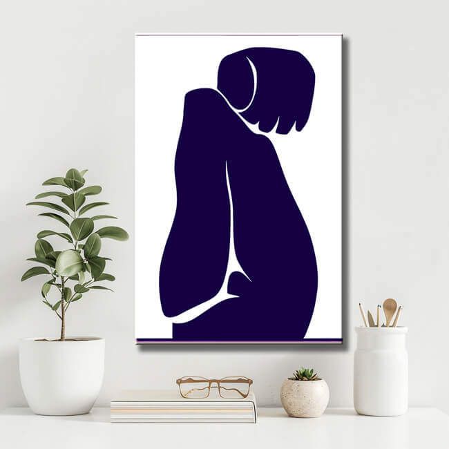 Malen nach Zahlen Minimalismus Lila Weiss Figur