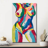 Malen nach Zahlen Akt Frau Farbig Popart