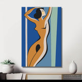 Malen nach Zahlen Akt Frau Minimalistisch Geometrisch Blau Modern