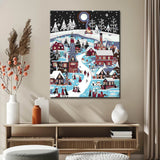 Malen nach Zahlen Weihnachten Illustration Weihnachtsdorf Winter