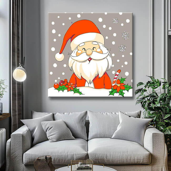 Malen nach Zahlen Weihnachten Motiv Weihnachtsmann Schnee