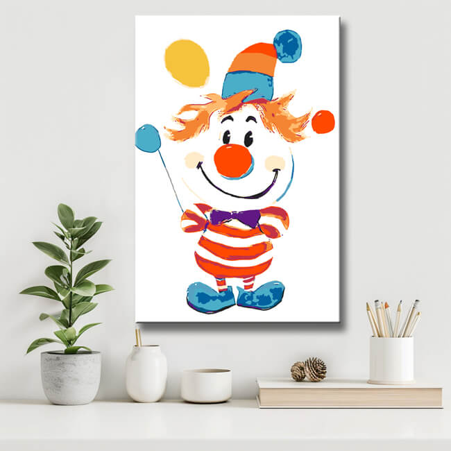 Malen nach Zahlen für Kinder Kleiner bunter Clown