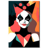 Malen nach Zahlen Geometrische Kunst Clown-Königin