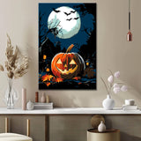 Malen nach Zahlen Halloween-Kürbis bei Nacht
