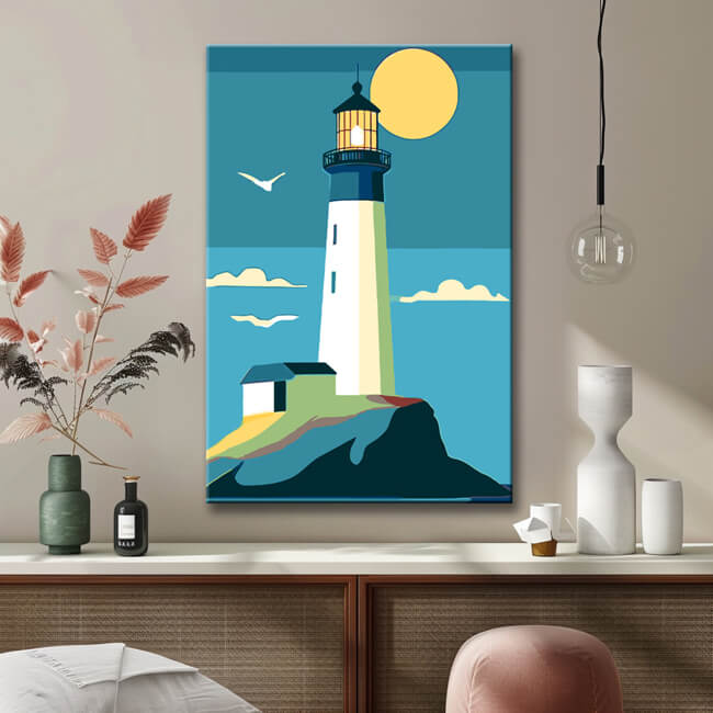 Malen nach Zahlen Leuchtturm Kunst