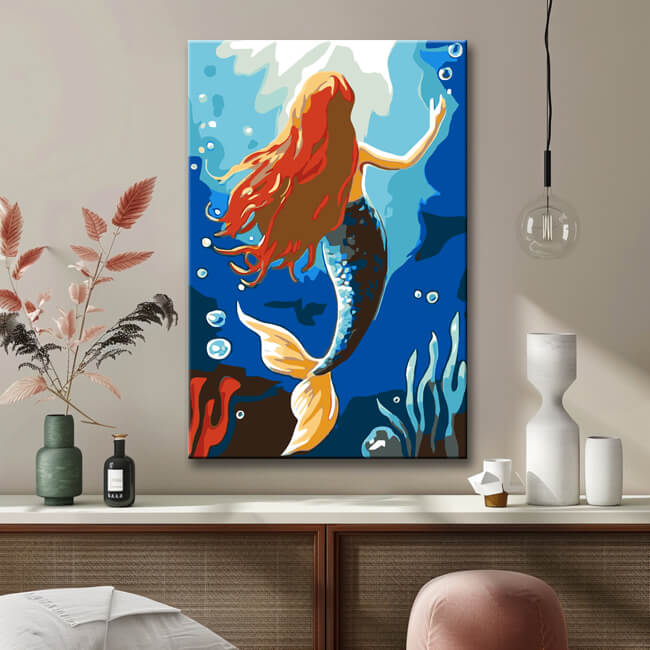Malen nach Zahlen Kunst für Kinder Meerjungfrau
