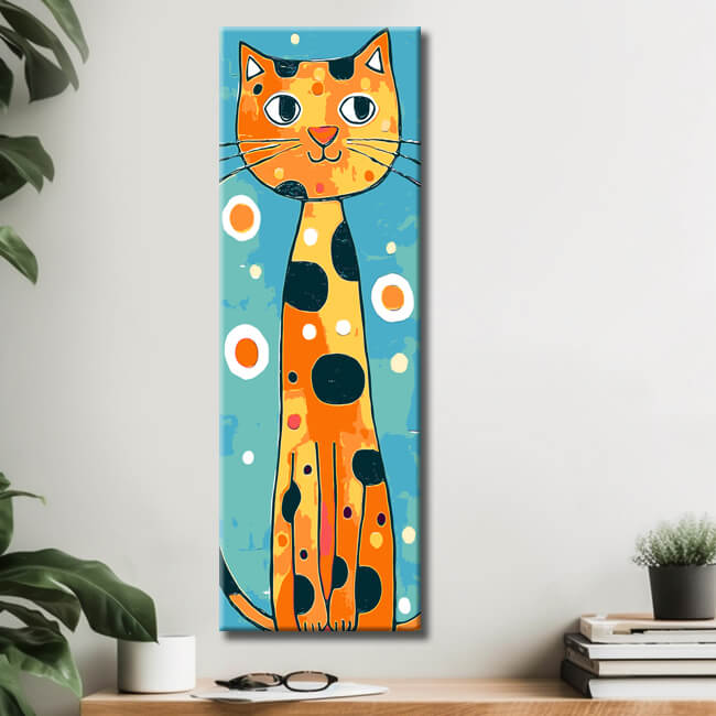 Malen nach Zahlen Orange Katze mit langem Hals