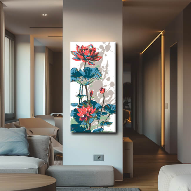 Malen nach Zahlen Panorama Kunst Seerose