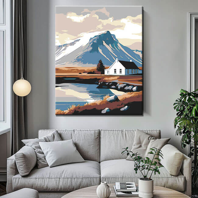 Malen nach Zahlen Kunst Island Landschaft