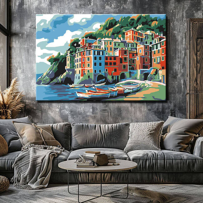 Malen nach Zahlen Kunst Landschaft Italien Portofino