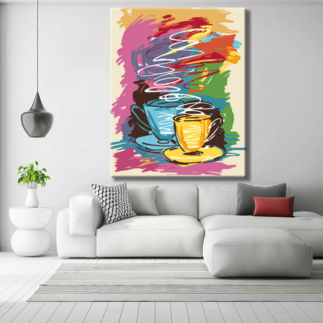 Malen nach Zahlen Abstrakte Kunst Kaffeetassen