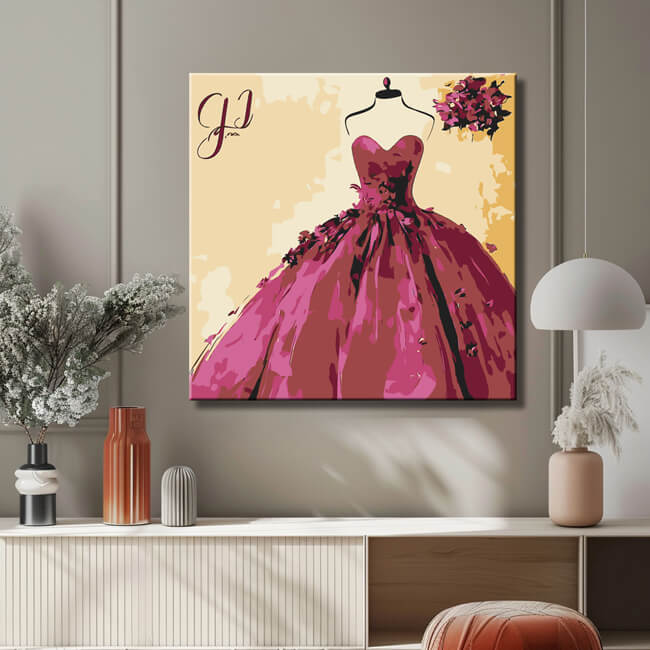 Malen nach Zahlen Kunst Lifestyle Violettes Ballkleid