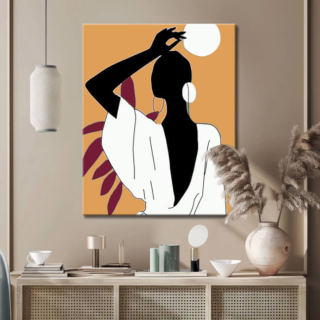 Malen nach Zahlen Afrikanische Kunst Tropisches Mädchen tanzt