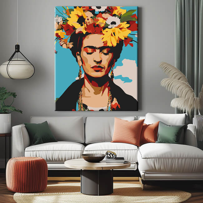 Malen nach Zahlen Frida Kahlo Farbporträt