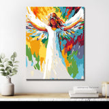 Malen nach Zahlen Panorama Frau im weissen Kleid