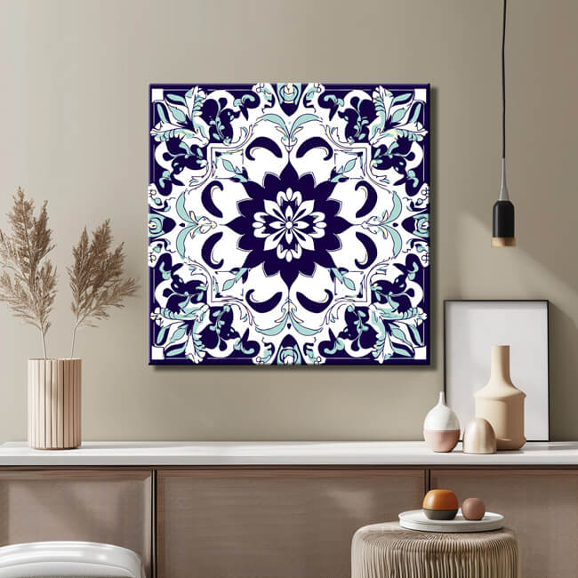 Malen nach Zahlen Quadratisches Mandala