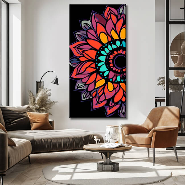Malen nach Zahlen Rote Mandala Kunst