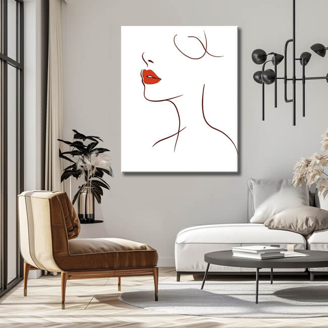 Malen nach Zahlen Strichzeichen Kunst Silhouette Frau
