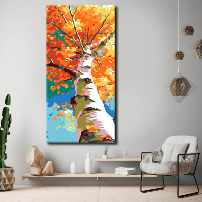 Malen nach Zahlen Malkunst Herbstbaum