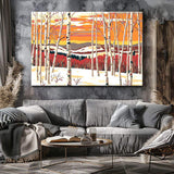 Malen nach Zahlen Kunst Natur kahle Bäume in Winterlandschaft