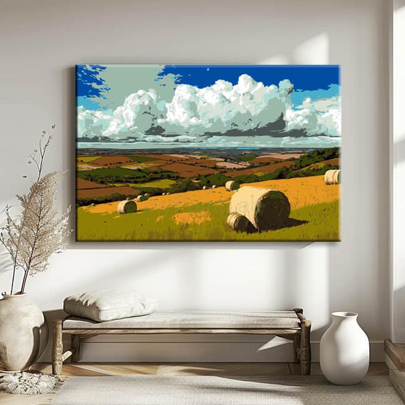 Malen nach Zahlen Kunst Natur Ein Feld im Sommer