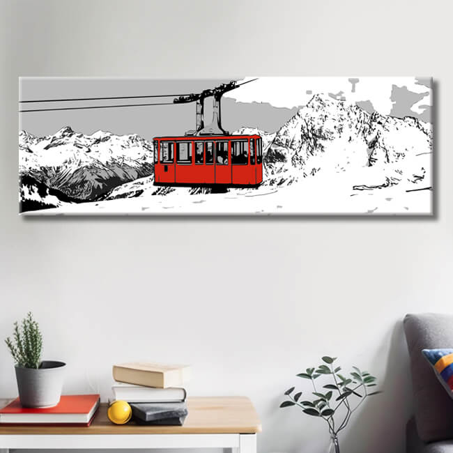 Malen nach Zahlen Schweiz Andermatt Seilbahn