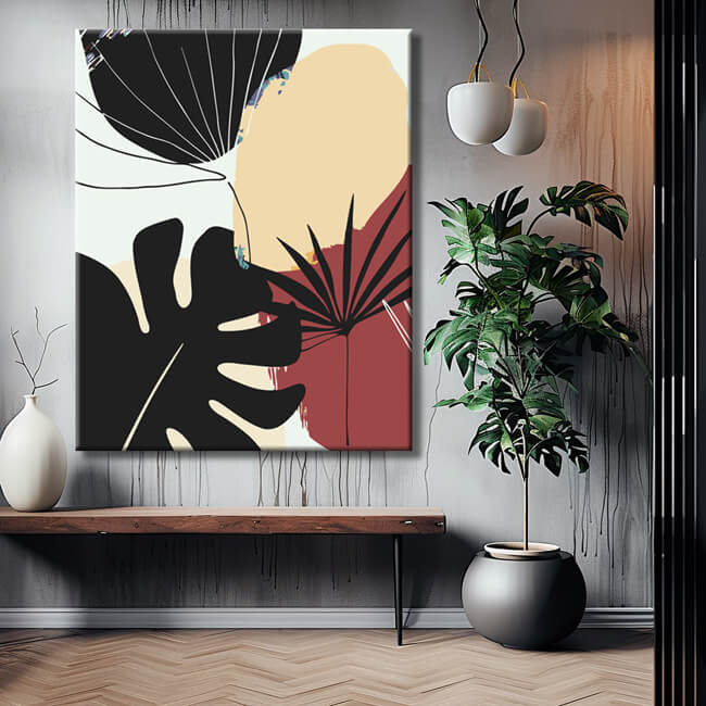 Malen nach Zahlen Abstrakte Kunst Malerei Blätter