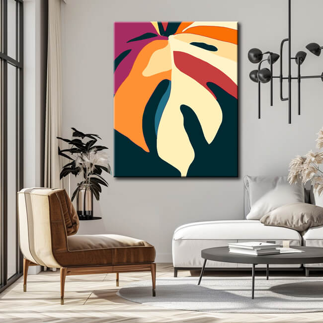Malen nach Zahlen Kunst Malerei Farbiges Blumenblatt